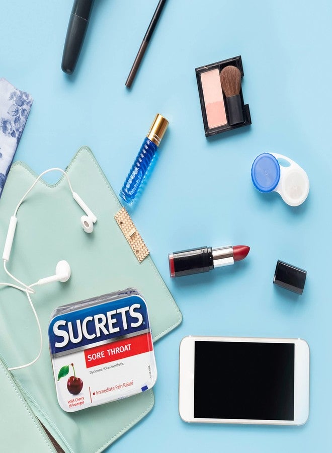 Sucrets Sore Throat Lozenges, Wild Cherry Flavor, 18 Count - Image 2